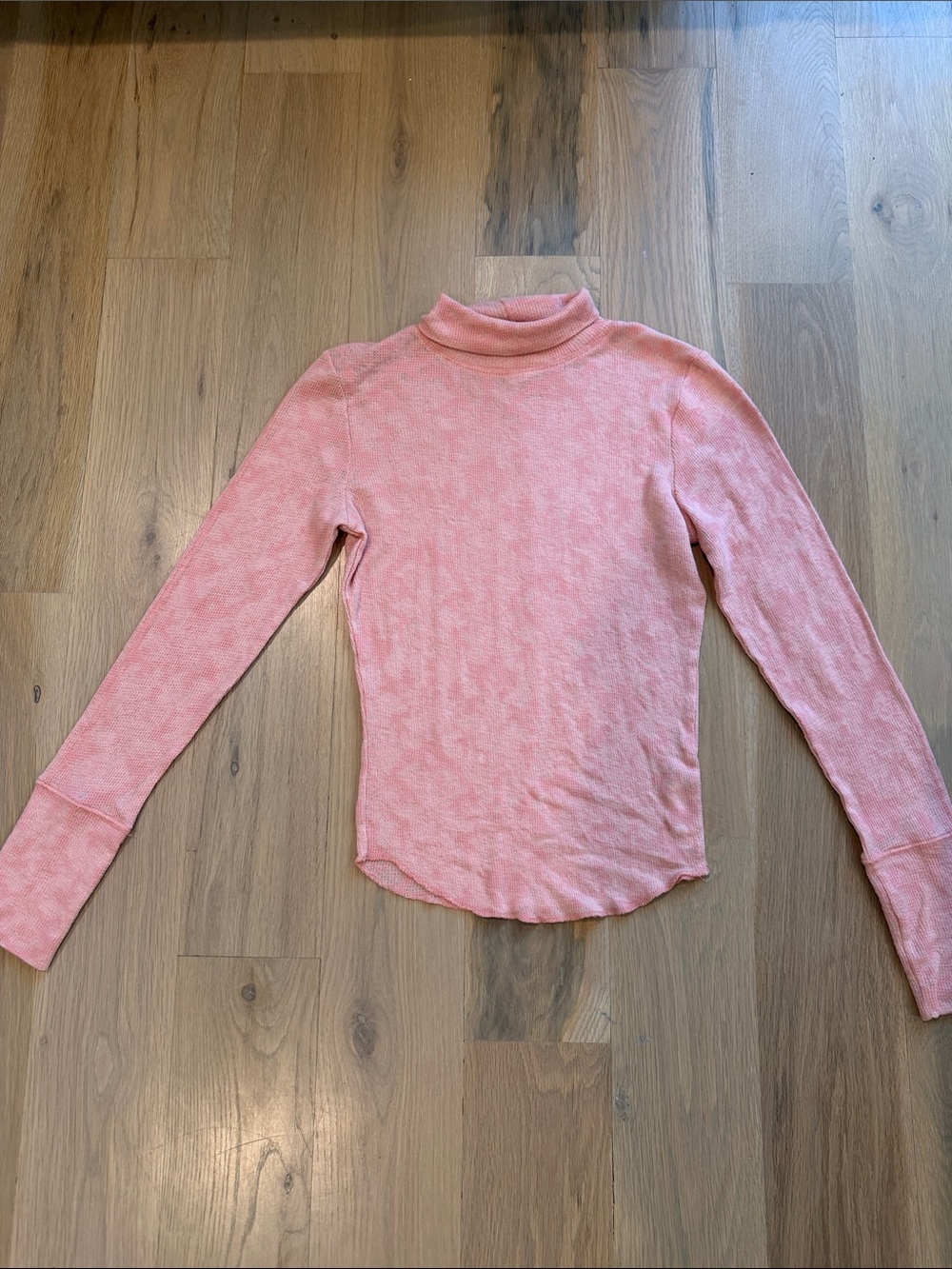 Free People Soft Peach Mock Neck Long Sleeve Top